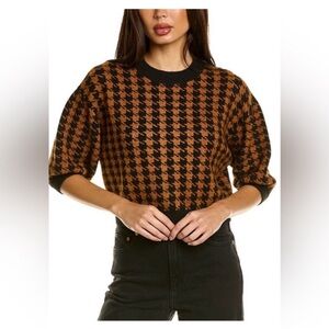 Astr Black and Brown Textured Knit Sweater